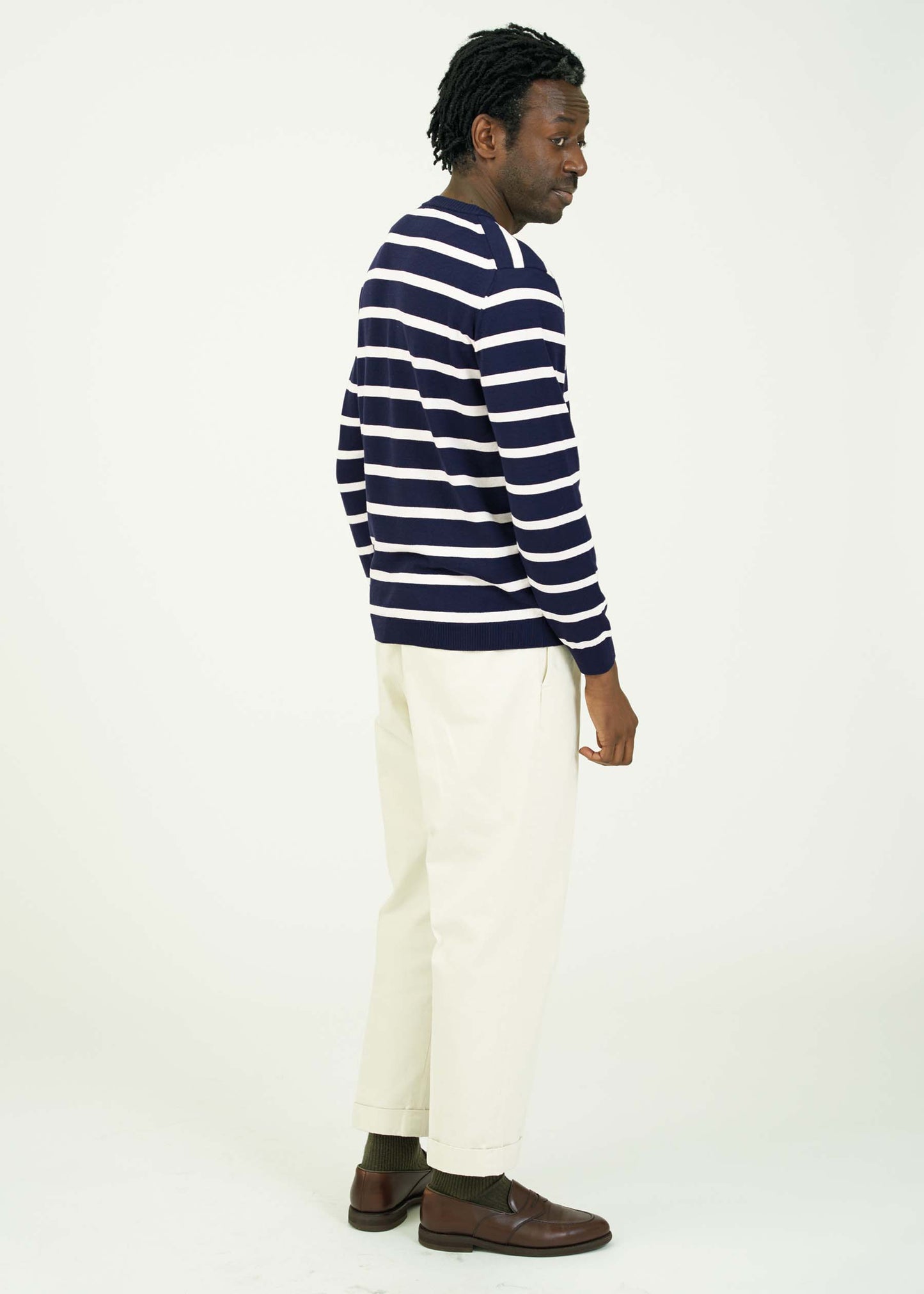 ICE COTTON BORDER LONG CREWNECK