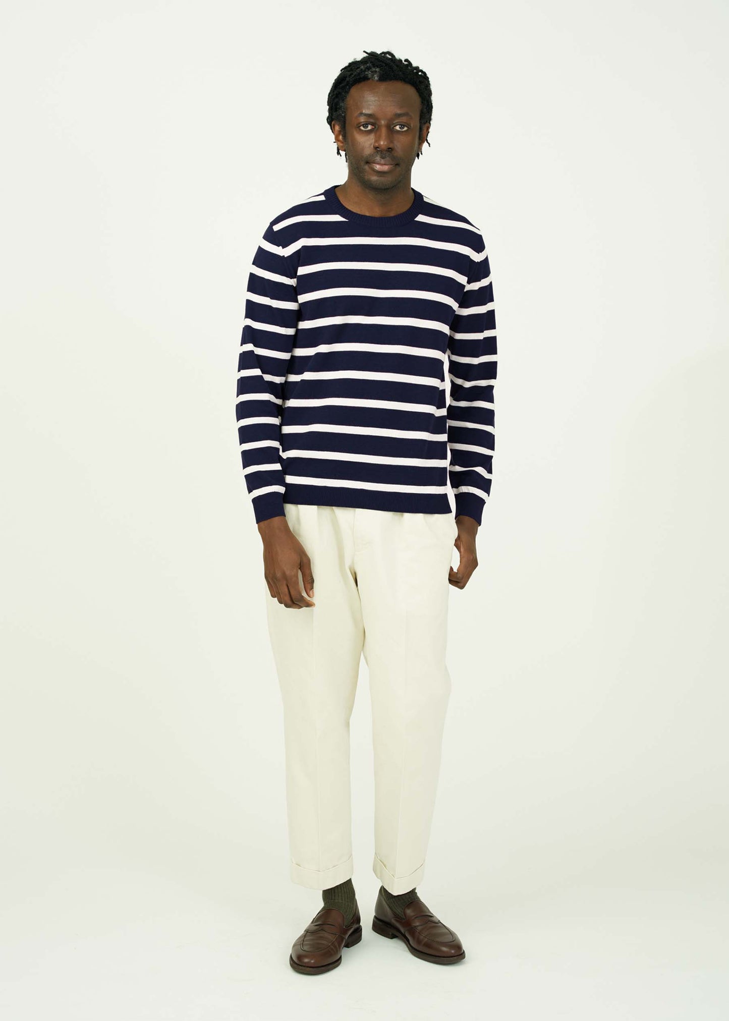 ICE COTTON BORDER LONG CREWNECK