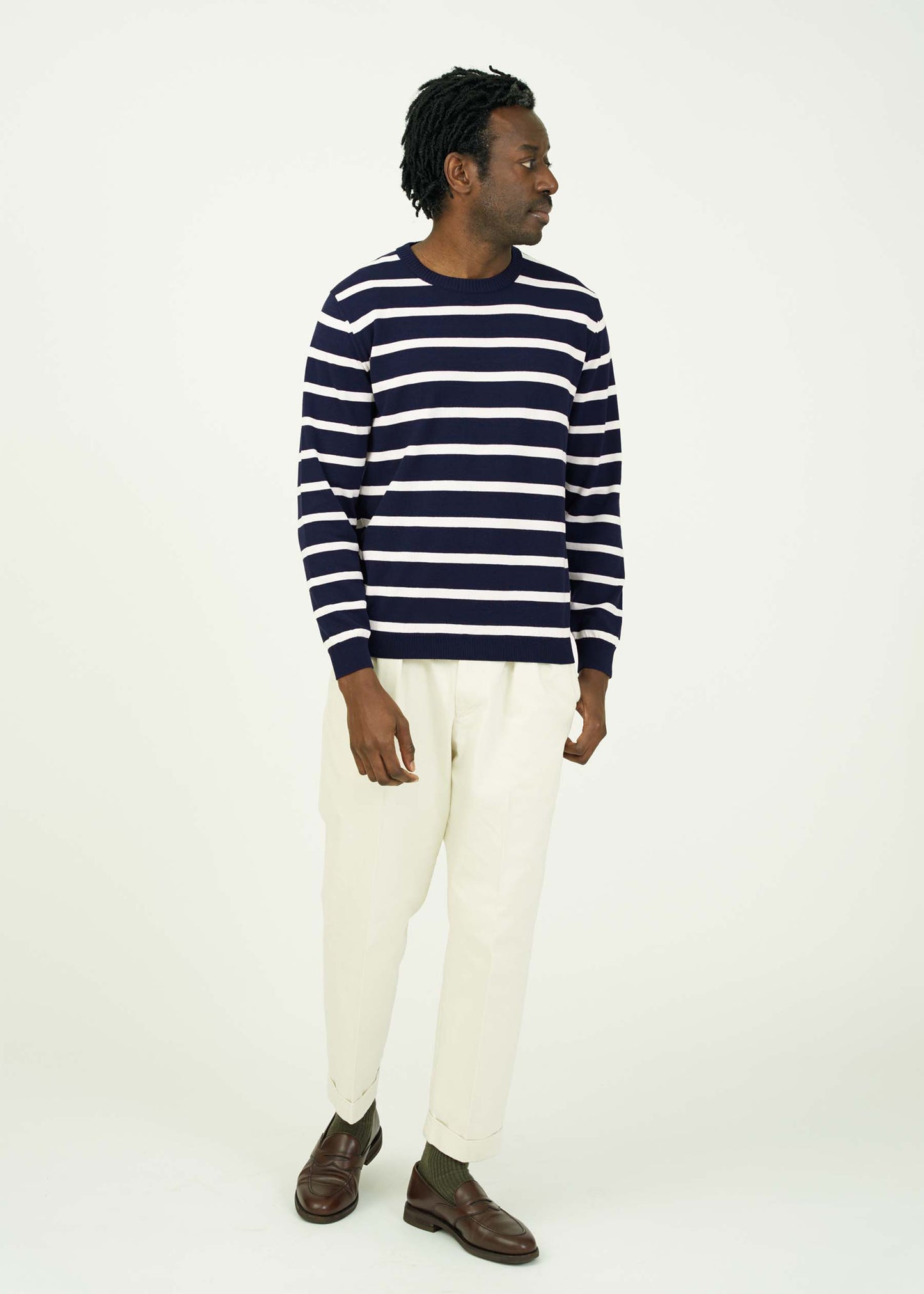 ICE COTTON BORDER LONG CREWNECK