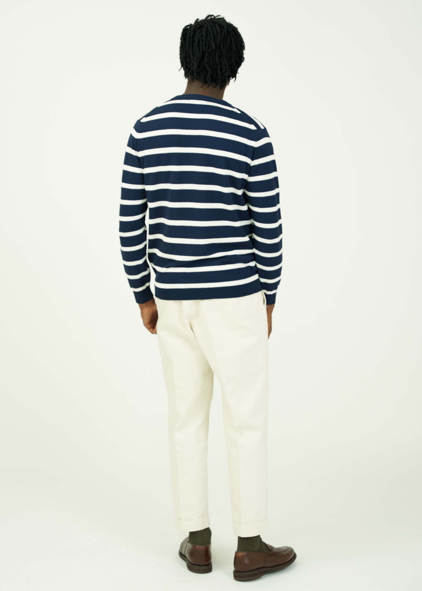 ICE COTTON BORDER LONG CREWNECK