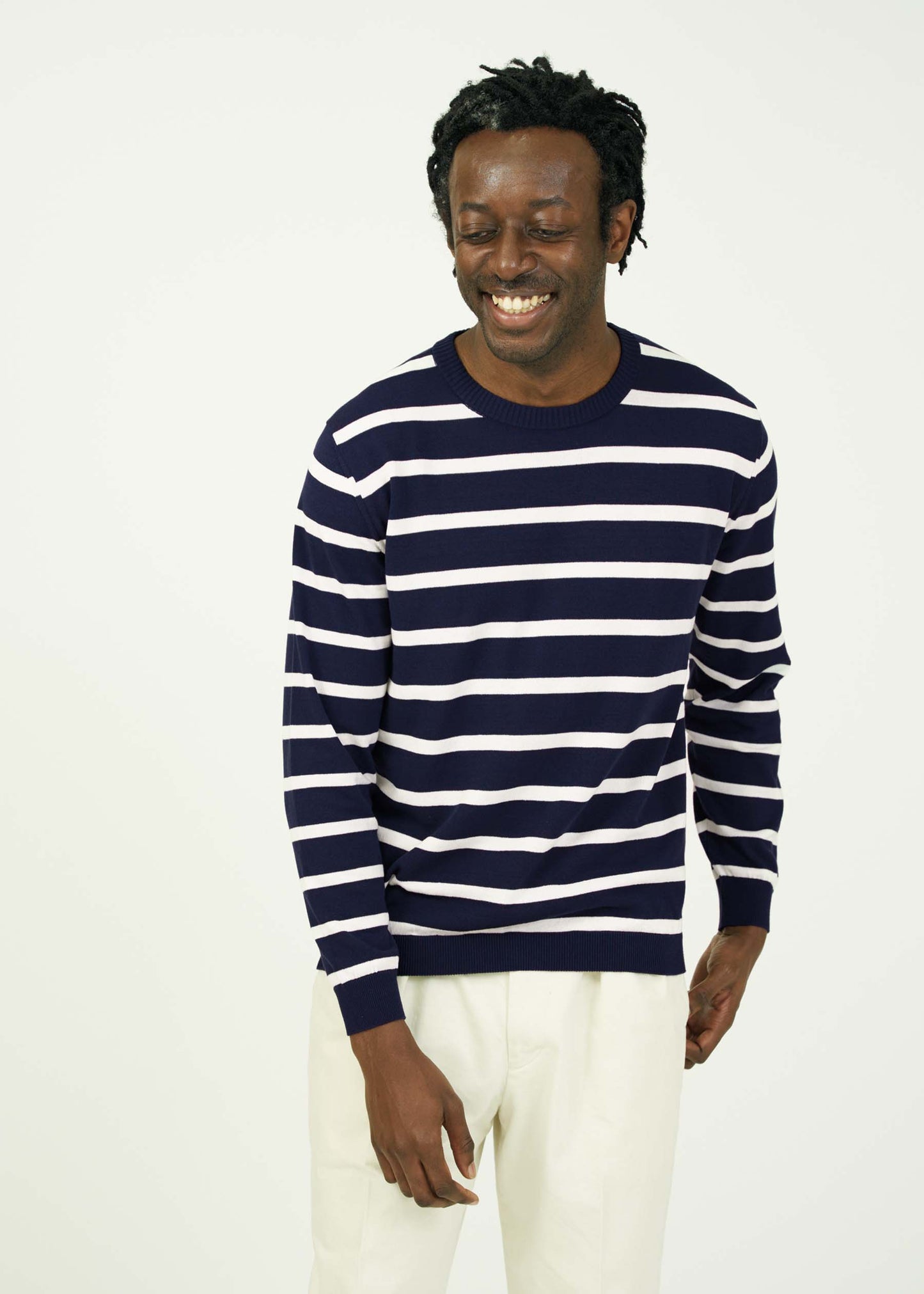 ICE COTTON BORDER LONG CREWNECK