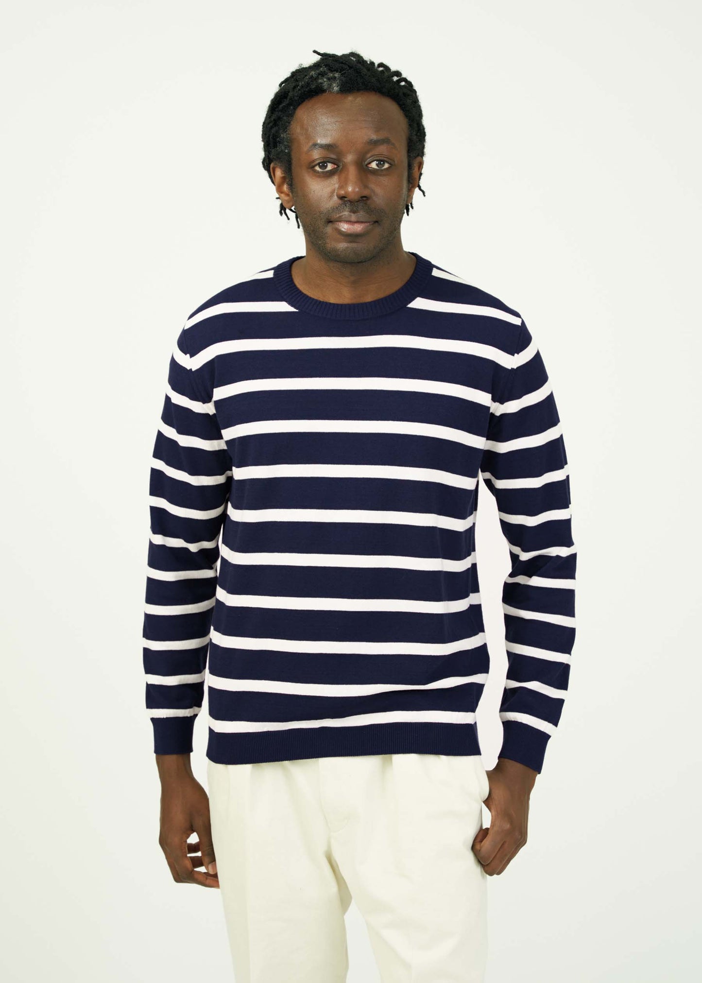 ICE COTTON BORDER LONG CREWNECK