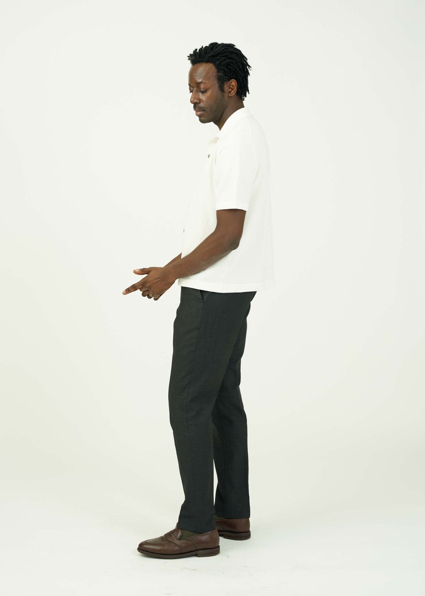 ICE COTTON OPEN COLLAR SHIRT