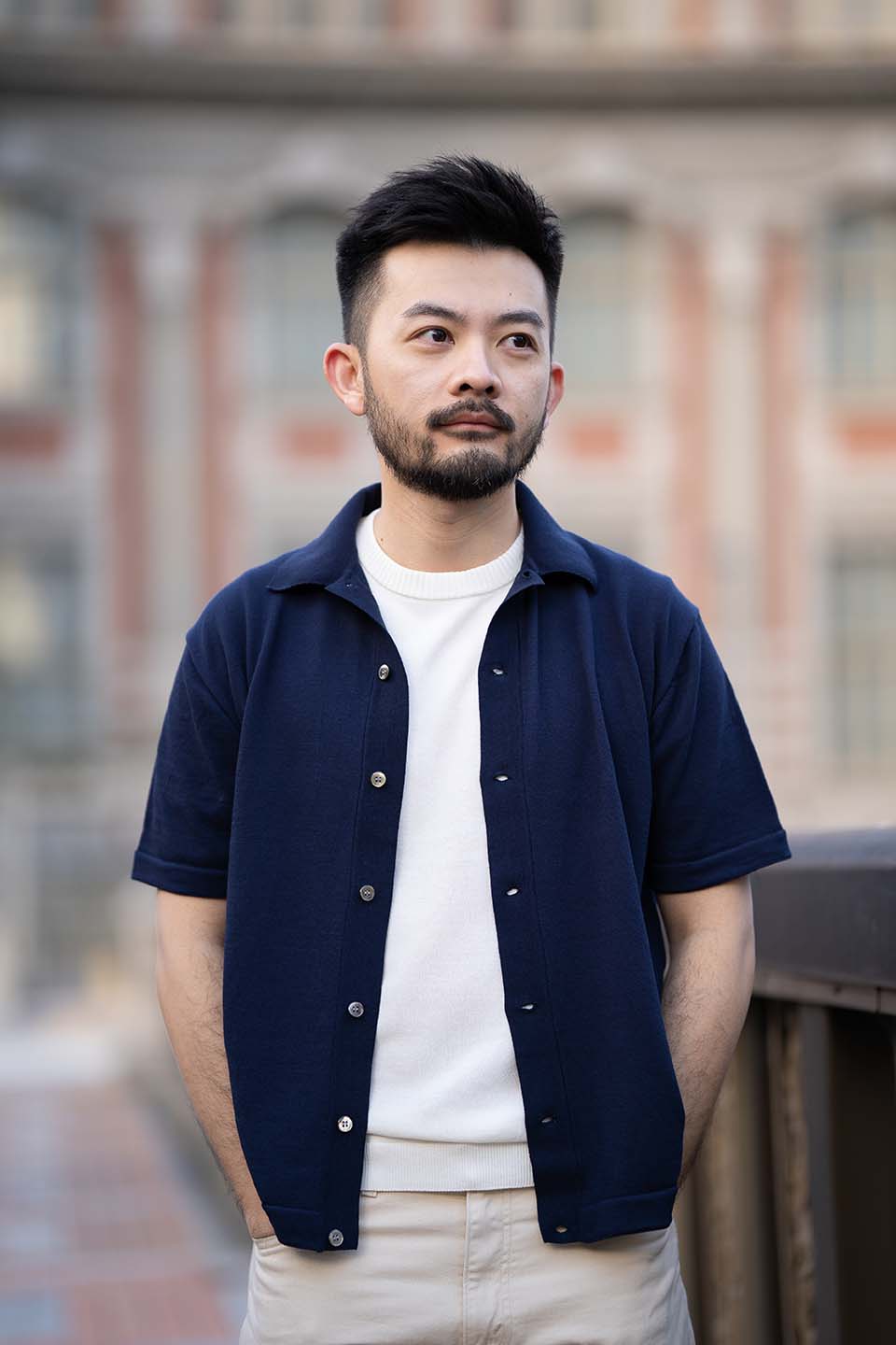 ICE COTTON OPEN COLLAR SHIRT